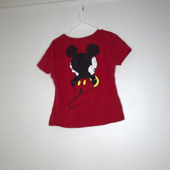 Women’s Red Mickey Mouse T Shirt XL Double Printed Tee -H1 - Picture 2 of 6